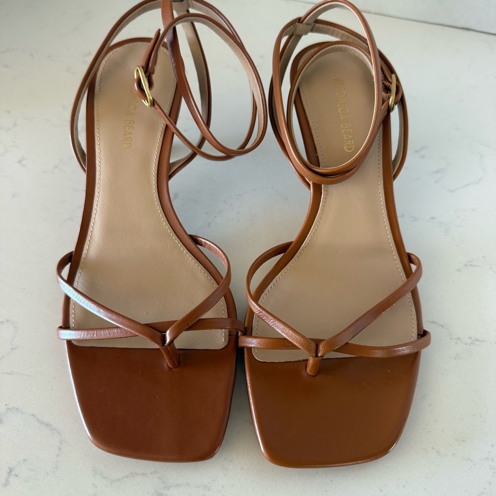 Veronica Beard Caterina Leather Ankle Strap Heels | Size 6 | NWOB - Picture 2 of 5
